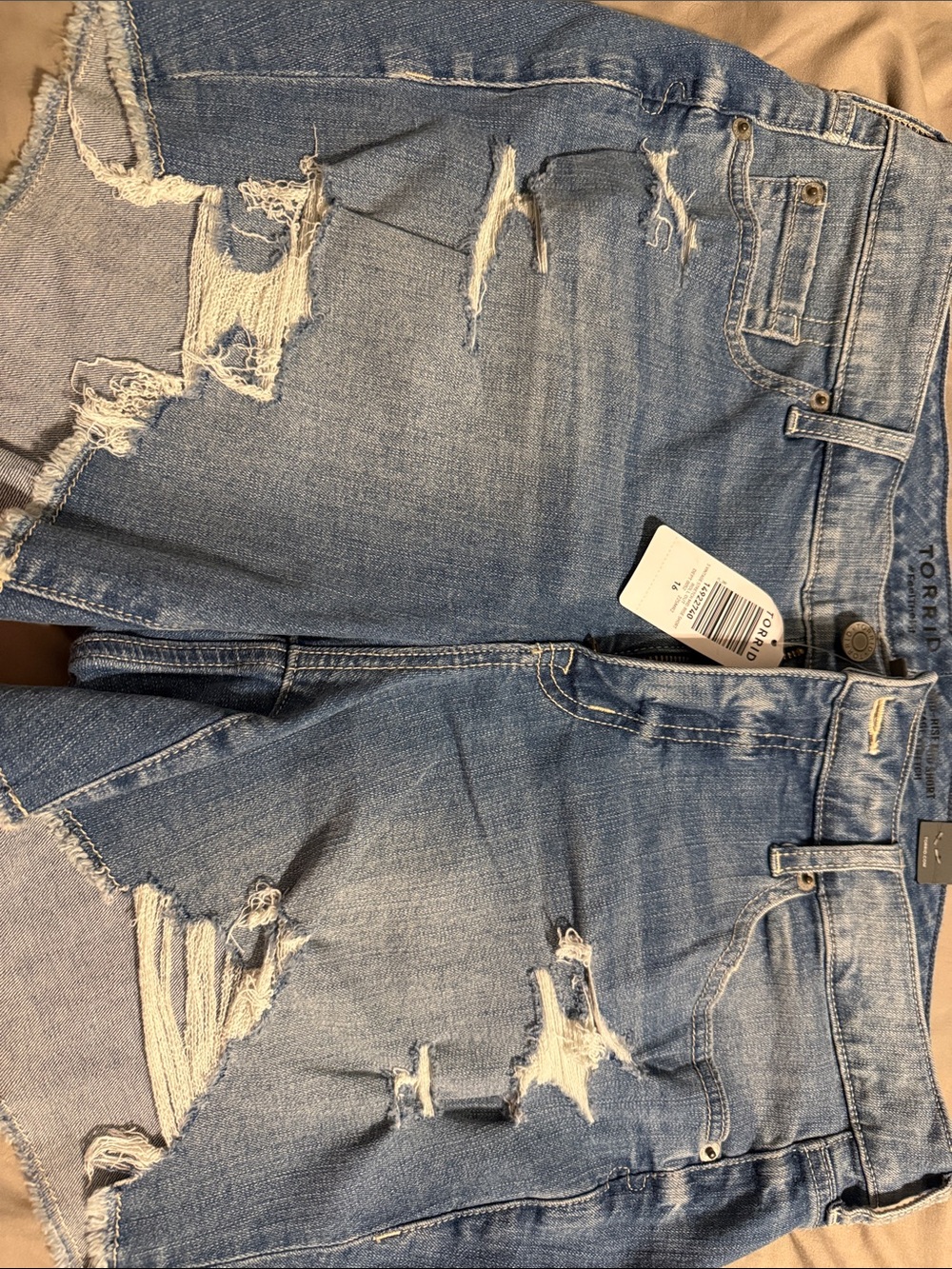 torrid Light Blue Distressed Denim Jean Shorts